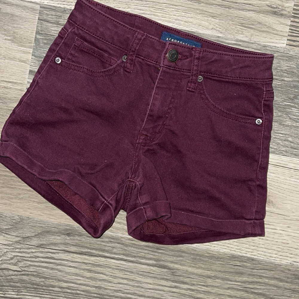 Aeropostale‎ high waisted midi burgundy shorts 00